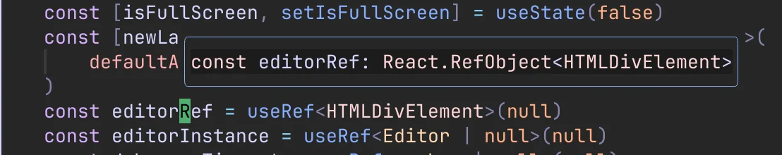 Viewing the type in my neovim. Neovim config is used.